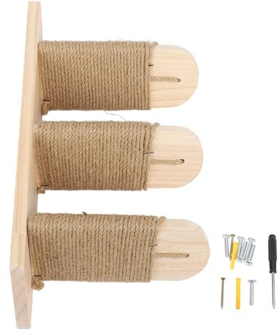 HEEPDD Muebles para Gatos Montados en la Pared, Estantes para Escalar en la Pared para Gatos, Estantes de Pared para Gatos de Madera de Pino, Poste Rascador de 3 Escalones, Cama para (3