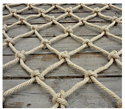 LBLFEBD Katzenzaun, handgewebtes Hanfseilnetz für Käfige als Deckennetz, dekoratives Netz, Schuppentrennnetz, Hängenetz, Sicherheitsnetz, Durchmesser 8 mm (0,31 Zoll), Maschenweite 8 cm (3,15 Zoll)