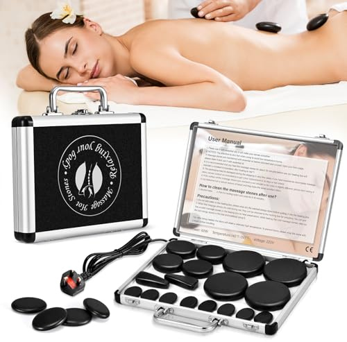 Hot Stones - Kit per massaggi (18 pezzi, 18 pezzi)