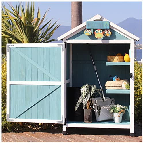 SGKOMN Storage Shed,Potting Bench with Storage Cabinet, with Shelves Furniture Tool Shed,for Garden/Backyard/Home/Pool