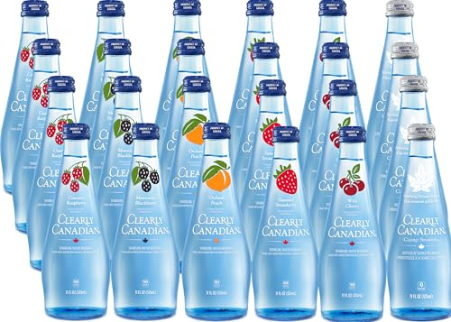 Clearly Canadian Sparkling Flavored Water, 11 oz Glass Bottles – Variety of Refreshing Flavors, Premium Carbonated Beverage, Available in 12-Pack and 24-Pack Options (24 Pack, 24 Pack Variety)