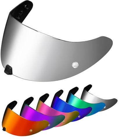 PSLER Hjälmvisir för EXO 520 1400 R1 – speglat hjälmvisir för Scorpion EXO 391 520 1400 R1 tonat visir motorcykelhjälm tillbehör ersättning (silverspegel)