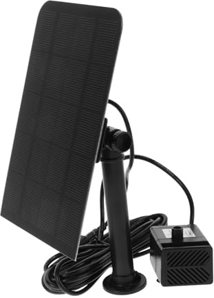 Mikikit Solar Powered 2.5w Resin Pond Bubbler Water Fountain Basin Black with Aeration Realistic Details Lifelike Resin Craftsmanship for Outdoor Gardens and Bird Bath