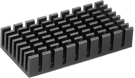 PATIKIL Kühlkörper 50x25x10mm, Aluminium-Kühlerkörper für Raspberry Schwarz | Mit blau Wärmeleitfolie für Raspberry, Chips, CPU, Leistungstransistor, FET, IC, Leistungsverstärker