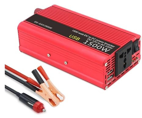Convertisseur Onduleur Voiture 1500 W 12 V CC vers 110 V/220 V CA 230 V Double Port USB Convertisseur De Charge Solaire Convertisseur 12 V À 220 V Europe Transformateur(12V 220V Universal)