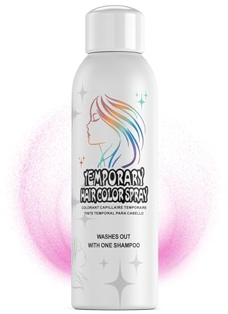 Amzsudy Temporäres Haarfarbspray für Männer & Frauen – Sofortige Farbe, nicht klebend & sanft, waschbar. Ideal für Halloween, Cosplay, Partys & Kostüme (Pink, 150ml)