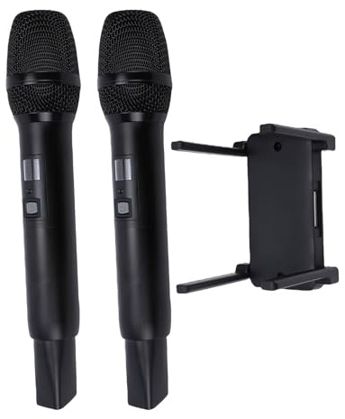 Annadue Microfono Palmare Wireless, Microfonico Wireless Karaoke Facile da Usare Modulo True Diversity Microfono Portatile per Canto, Karaoke, Chiesa