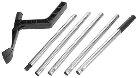 IWOWHERO Pulitore per Grondaie con Manico lungo 2 M, Pala Staccabile per Rimozione Foglie e Detriti, Strumento per Pulizia Tetto Adatto a Grondaie Piatte e Inclinate, Utensile Leggero