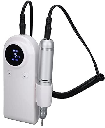 Cryfokt Lucidatrice Elettrica per Unghie Ad Alta velocità 45000 Giri/min con Display Trasparente, 6 Punte, Batteria Al Litio, per Levigare e Modellare le Unghie