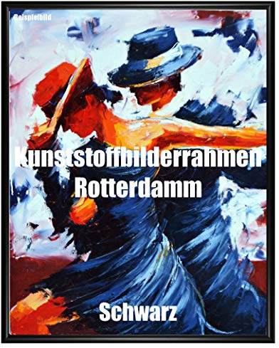 Homedecoration Bilderrahmen Rotterdam Schwarz Matt 60 x 90 cm Kunststoff mit Kunstglas bruchfest glasklar UV beständig
