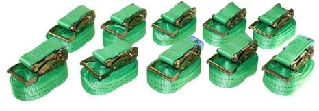 Citomerx Zurrgurt Spanngurt mit Ratsche, 10 Stück, 6m, 38mm, 2t, einteilig | TÜV SÜD geprüft nach EK5/AK6 18-01:2018, AfPS GS 2019:01 PAK erfüllt, EN12195-2 Norm, 2000kg/2000 daN Belastbarkeit