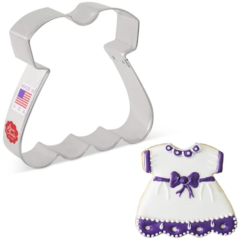 Ann Clark Cookie Cutters Baby Dress Cookie Cutter by Tunde's Creations, 8.9 cm | Perfect Size & Shape, America's Largest Cookie Cutter Maker, Food-Safe American Steel