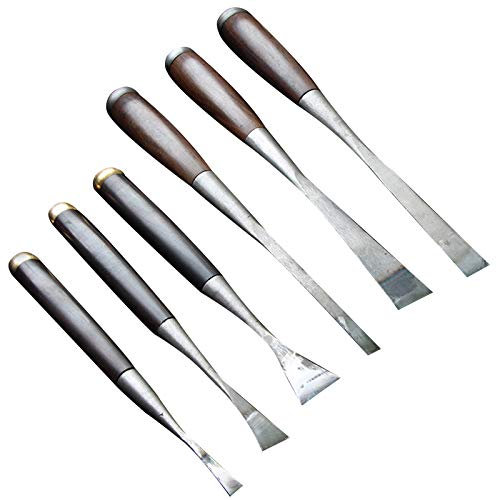 Ciseaux À Bois Professionnels 6 Pièces Kit, 2.5Cm/1.6Cm/0.8Cm/3Cm/2Cm/1Cm, Le Produit De Choix Pour La Sculpture, Le Travail Du Bois Et Le Bricolage
