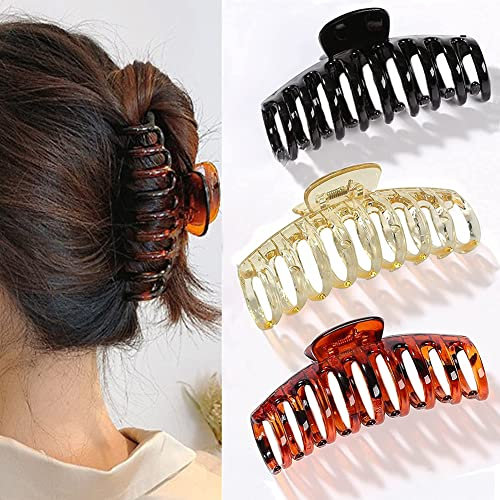 SeWooo 3 Stück Große Haarklammer, 11cm Vintage Einfache Klaue Clips Rutschfest Haarspangen, Pferdeschwanz-Halter, Haar-Accessoires für Frauen Damen Mädchen
