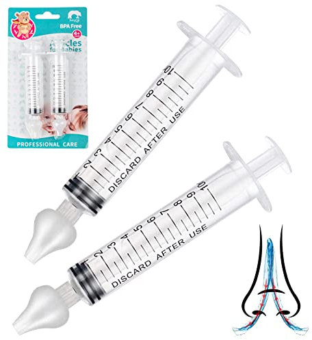 CaiTang 2 Stück Nasendusche, Nasenspülung Kinder, Professionelle Nasendusche Spritze, Nasenwaschreiniger Nasenspülung Kleinkinder Wiederverwendbar Nasenspüler 10ml