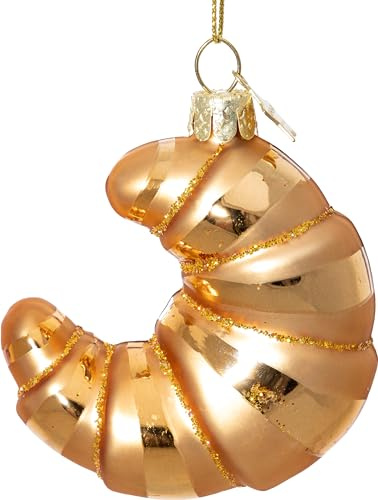 SIKORA Croissant besondere Weihnachtskugel Glas Christbaumschmuck Deko Figur Weihnachten Anhänger Ornament - Trend Line - BS537