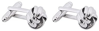 1 Paar Geflecht Twist Seil Knoten Französisch Manschettenknöpfe für Hemd Hochzeit Festival Geburtstag Geschenk Tanzparty(Silber)