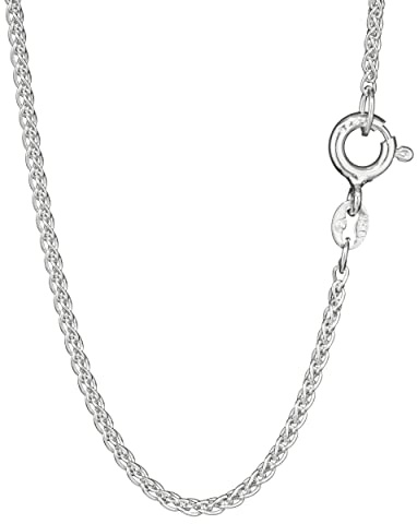 NKlaus Zopfkette Silber 925 55cm, filigranes Collier, 1,4mm, 1 Stück | Gewicht: 3,36g; elegante filigrane Halskette