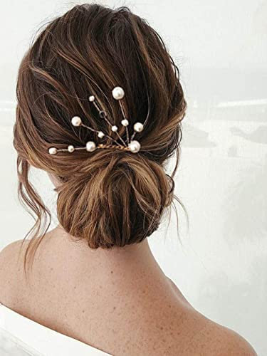 SINLOV Perlen-Hochzeits-Haarkamm, Perlen, Brautschmuck, Haarschmuck, Brautjungfer, Hochzeit, Haarschmuck für Frauen (Gold)