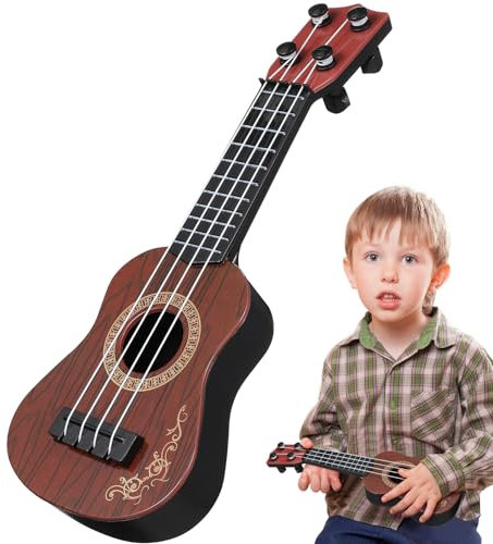 Mini Kindergitarre Ukulele Spielzeug Aus Kunststoff Mit Nylon-Saiten, Glatter Oberfläche Und Musikalischer Aufklärung, Perfekt Für Kleinkinder Jungen Und Mädchen