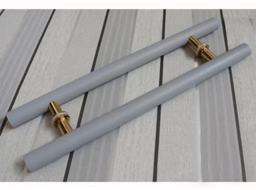 Haustürgriff - Rund Massivholzgriff Aus Buche - Zuggriff/Push-Pull Türgriff Für Eingang/Dusche/Holz/Glas/Büro/Laden, Innen/außen (Farbe : Light Gray, Größe : 40cm)