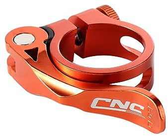 Collier de serrage pour tige de selle de vélo, 34,9 mm, réglable en alliage d'aluminium, collier de serrage rapide (orange, 34,9 mm)