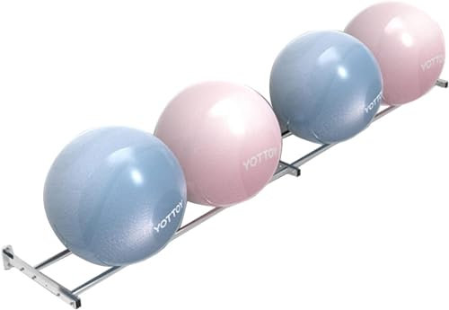 HACSYP Fitnessstudio-Dekor, Verstellbarer Halter mit Befestigungsschrauben, Wandhalterung, Yoga-Ball-Präsentationsständer, Gymnastikball-Organizer