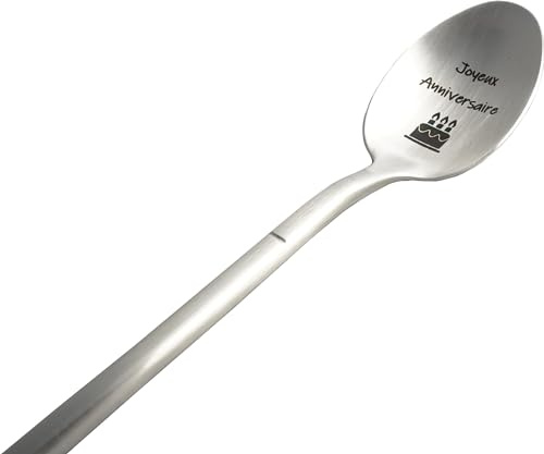 ZINELLO DESIGN - Löffel mit Liebesbotschaft, originelle und personalisierte Geschenkidee für Party, Weihnachten oder Geburtstag, Kaffee- / Dessertlöffel mit Geschenkbox (alles Gute zum Geburtstag)