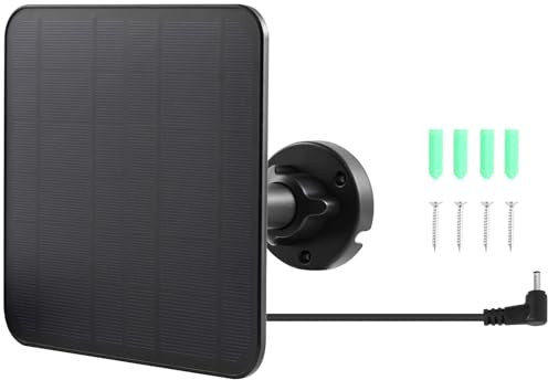 ciciglow Chargeur de Caméra à Panneau Solaire, pour Batterie de Caméra Ring Spotlight et pour Batterie Stick Up Cam, Panneau Solaire Mural 12W, Rapide (BLACK)