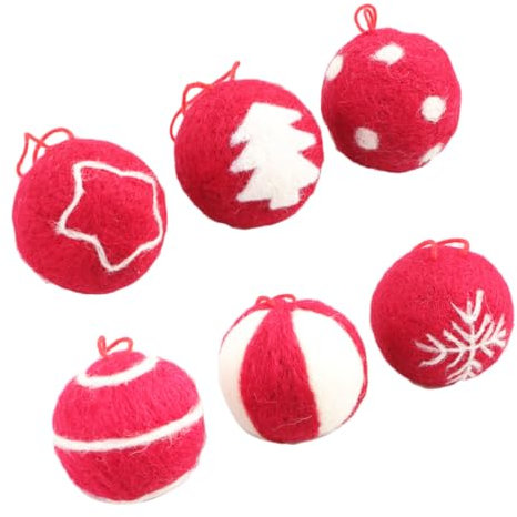 IMIKEYA 6stücke Weihnachtsbaumschmuck Wollball Anhänger Mit Aufhängeschnur Rotmix Farbenfrohe Christbaumanhänger Für Haus Büro Und Weihnachtsdekoration