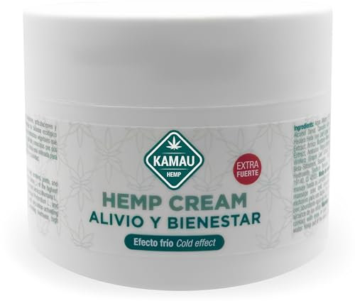 KAMAU Crema de Aceite de Cáñamo Extra Fuerte - Alivio Instantáneo para Dolores Musculares y Articulares - Crema Masaje para Cuello, Rodillas, Espalda, Hombros y Más - 250 ml