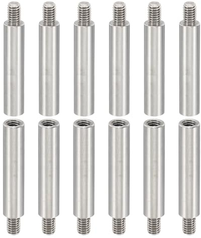 PATIKIL 24 Stück M4 Abstandshalter, M4 30+6mm Distanzhülsen Edelstahl Gewindeabstandshalter Schrauben-Set 4mm ID 6mm OD Metrische männliche weibliche Gewindeadapter für Leiterplatte