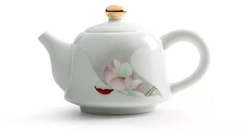 HAVVMK Tetera de té, Tetera Qinglian de cerámica Blanca, Juego de té de Kung Fu, Tetera Individual con Filtro para el hogar, Tetera China Hecha a Mano (A)