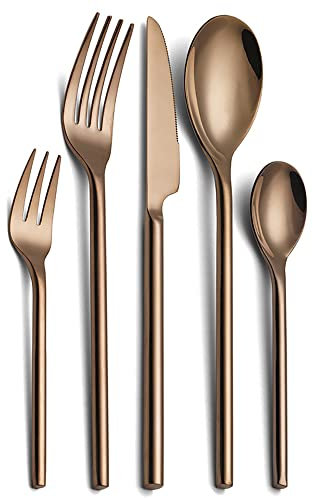 HPTHLY Couverts Noirs, argenterie, Ensemble de 28 pièces Comprenant Une cuillère, Un Couteau, Une Fourchette pour 4 Personnes, des ustensiles, Un Manche en Acier Inoxydable Mat
