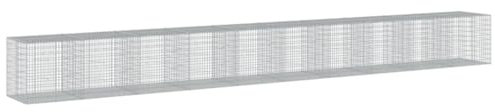 vidaXL Gabionkorg med skydd 1000x100x100 cm galvaniserat järn, gabionkorg, stenmur, gabionmur, gabionkorgar, stenmurar, gabinmurar, gabionvägg