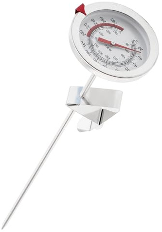 Smgda Stainless Steel Deep Fry Thermometer, 40cm/16 Probe with Pot Clip, Dial Thermometer, No Battery Required, 0-300°C/50-550°F, Silver
