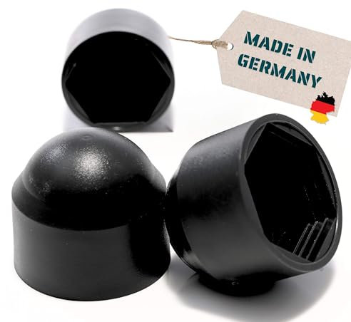 Yourkon - Sechskant Abdeckkappe, M5 Schlüsselweite 8mm, 100 Stück, Schwarz, Schutzkappe für Schrauben UV-beständig, wetterfest, umweltfreundlich