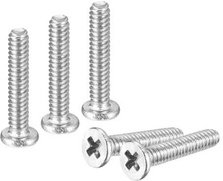 sourcing map M1.6-0.35 x 8 mm 20 viti a testa rotonda piatta in acciaio inossidabile 304 Phillips Drive Viti di fissaggio hardware per il collegamento di mobili