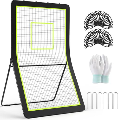 Baseball-Rebounder, verstellbarer Lacrosse-Rebounder mit 5 Winkeln, stabiler und langlebiger Volleyball-Rebounder, geeignet für Basketball, Lacrosse-Fußball-Training, Rebounder-Netz, geeignet für