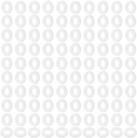 PATIKIL 120 piezas Arandelas planas de nylon M3 3mm ID 6mm OD blancas | 1mm de grosor, Arandelas planas de sellado de plástico redondas espaciadoras de Arandelas de repuesto
