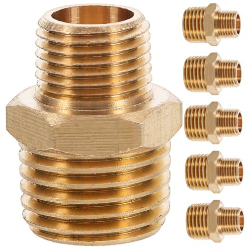 Housoutil 6pezzi Raccordo Dritto in Metallo Per Tubi Flessibili Connettore Di Ricambio Adatto Per Tubi Acqua Dimensioni Per Componenti Idraulici Per Camper e Connessioni Sicure