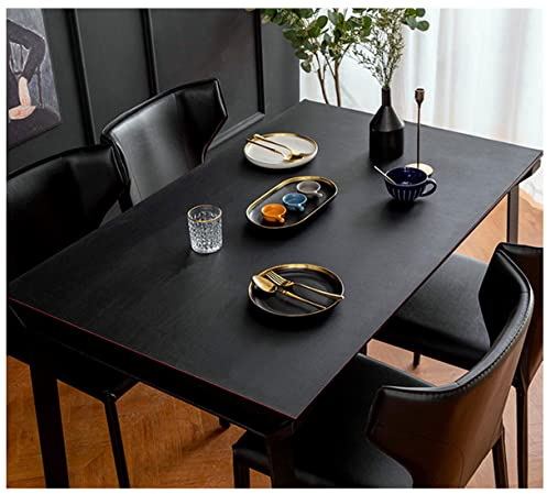 Tovaglia impermeabile in poliuretano 75 x 120 cm, pellicola protettiva per tavolo, colore nero e rosso