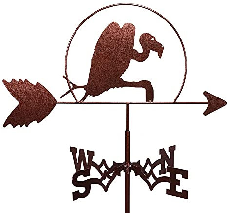 Girouette avec motif de vautour de buse - Piquet de jardin - Indicateur de direction avec revêtement - Facile à assembler