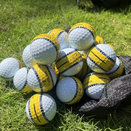 GOCHSS 3-Lagen-PU-Golfbälle mit Ziellinie，332 Dimples, weiches Spielgefühl, hohe Spinkontrolle, Stabiler Flug, 20er-Pack – Golfbälle für erfahrene Spieler