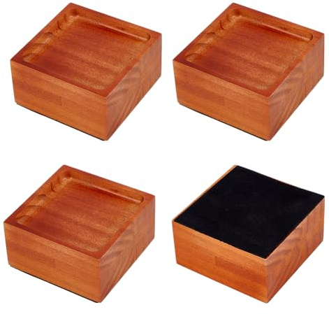 BENECREAT 4 pz Rialzi per Letto In Legno, Alzate Quadrate in Legno Massello da 53mm per Divani, Letti, Sedie, Tavoli, Scrivanie, Mobili, Poltrone, Armadi
