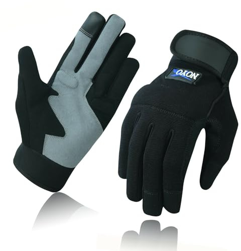 Swift Wear Work Gloves Mechanics Hand Protection Tradesman Farmer's Gardening DIY Builders Safety Gloves (Black, M)