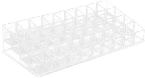 ELAYARD Caja Organizadora Transparente para Maquillaje 36 Ranuras de Gran Capacidad, Soporte para Guardar Pintalabios en Escritorio o Tocador