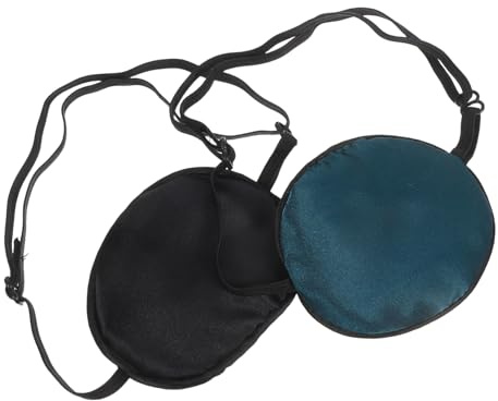 LRXIYODE 2 Stück Verstellbare Piraten Augenklappe Bequem Atmungsaktiv Für Erwachsene Ambliopie Therapie Lazy Eye Patch Nachhaltig Wiederverwendbar Für Piratenkostüme Halloween Party