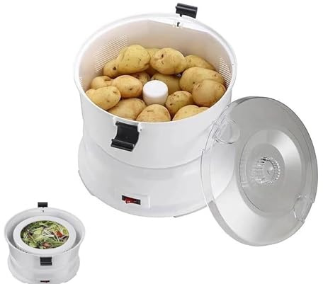Electric Potato Peeler, Automatic Vegetable Peeler Machine 85W Stainless Steel, One-Touch Food Peeling Machine for Home Kitchen or Commercial Use