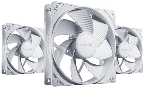 be quiet! Pure Wings 3 120mm PWM Reverse White Lüfter Triple Pack, 3 Lüfter enthalten, invertierte Lüfterblätter, hohe Höchstgeschwindigkeit, niedrige Mindestdrehzahl, optimierter Lüfterrahmen